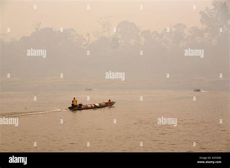 Smog Above River Sungai Mahakam East Kalimantan Borneo Indonesia