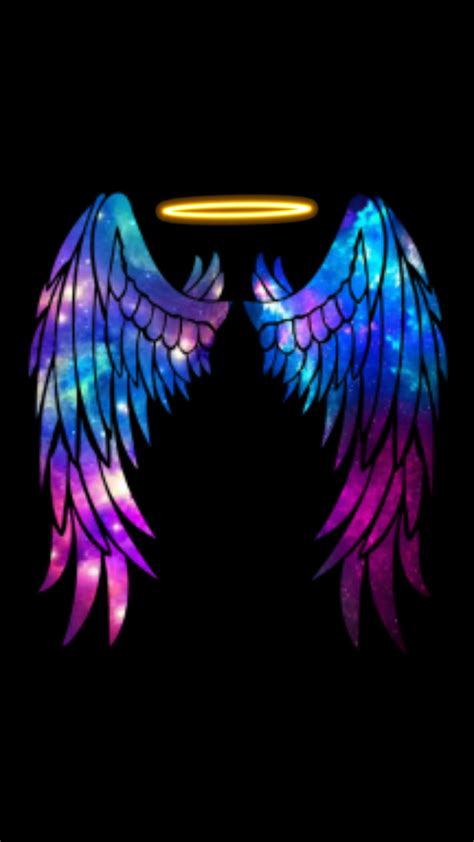 Angel Wings With Halo Background