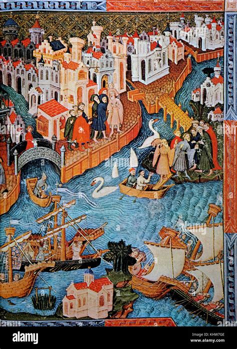 Painting Depicting Marco Polo Leaving Venice Marco Polo 1254 1324 A
