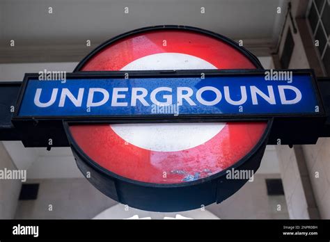 London Underground Roundel Sign On 8th Febuary 2023 In London United Kingdom The London