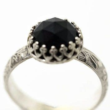Genuine black onyx & diamond round ring 14kt yellow gold rose gold silver. Black Onyx Ring, Black Gemstone Ring, Sterling Silver Ring ...
