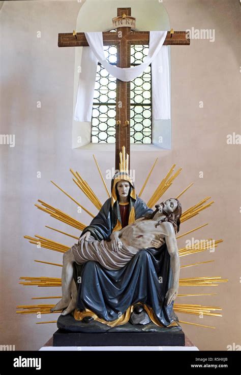Our Lady Of Sorrows Statue In The Saint Lawrence Church In Denkendorf