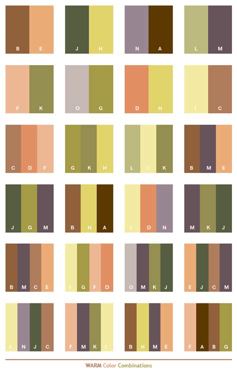 Warm Color Schemes Color Combinations 난색 색 배합 빈티지 색상