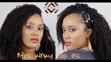 Afro Kinky Curly Clip Ins From Protective Styles Perfect Match Youtube