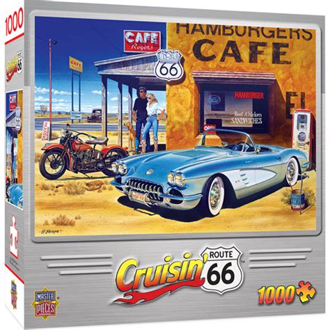 This masterpieces 18 x 24 1000pc cruisin' route 66 puzzle features his detailed scenes of timeless classic cars, and classic car memorabilia along the famous route 66. Masterpieces Puzzle Cruisin Route 66 Cafe Puzzle 1000 ...