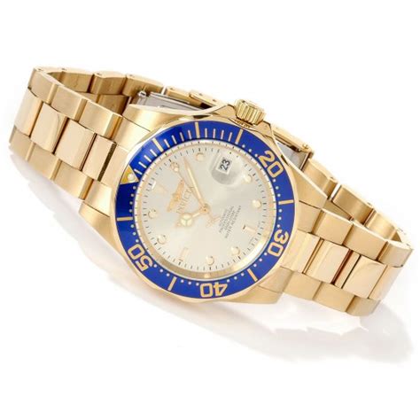 Inv0045 Invicta Mens Gold Tone Pro Diver Automatic Watch