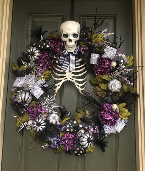Skeleton Halloween Wreath Diy Halloween Wreath Halloween Diy