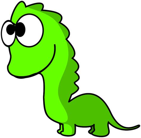 Green Funny Dinosaur Public Domain Vectors