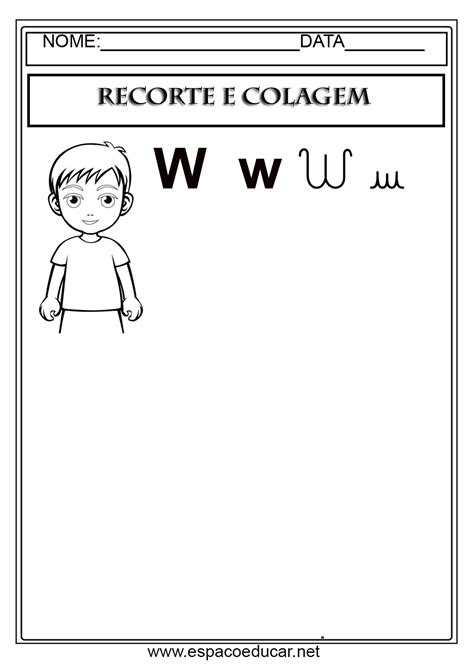 Atividade Letra W Cursiva Educação Infantil