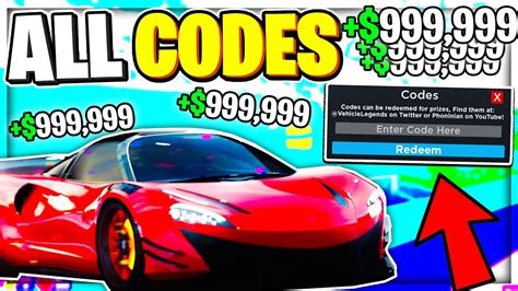 All New Working Codes For Vehicle Legends August 2021 Roblox