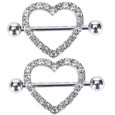 Buy Nipple Rings Irbingnii Nipple Piercings Jewelry G Surgical Steel Two Layers Heart A Pair