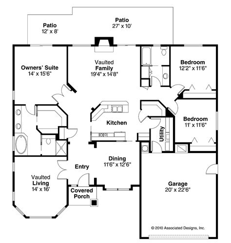 1 Story Home With 3 Bedrooms 2025 Sq Ft House Plan 108 1235