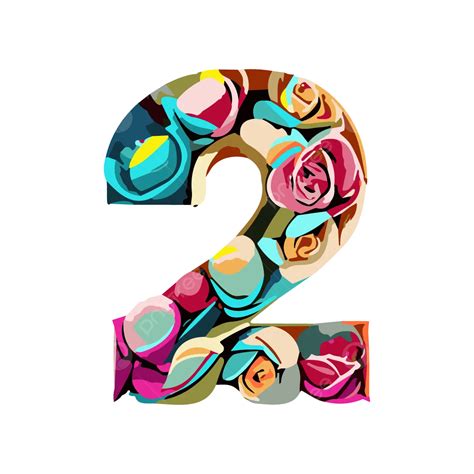 Floral Number 2 Vector Floral Number 2 2 Floral Number Png And