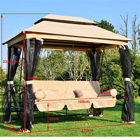 Take outdoor relaxation to new levels of comfort by laying out on this suspended swing bed. Outsunny Garden Gazebo Shelter Canopy Tent Marquee Patio 3 ...