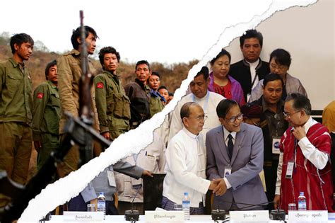 Myanmar Nasjonal Våpenhvile Og Harde Kamper Samtidig