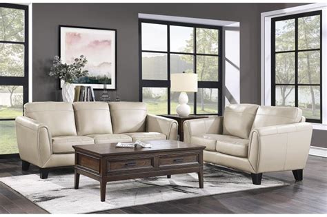 9460be Homelegance Spivey Beige Leather Sofa Set Collection