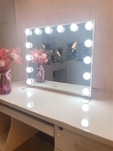 Hollywood Lighted Mirror Makeup Vanity Mirror Desk Mirrors With Led