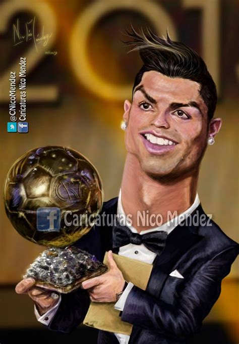 Caricatura Cristiano Ronaldo Con Su Merecido Balón De Oro