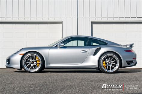 Porsche 911 Turbo S on custom 21in Center Lock Niche Targa Mono II