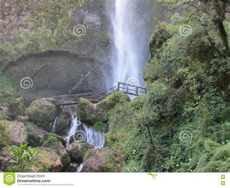 El Chorro Waterfall Stock Image Image Of Bridge Mountain 80107117