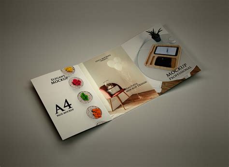 Free realistic trifold brochure mockup. A4 Trifold Brochure Mockup (Free) by Style Mockups