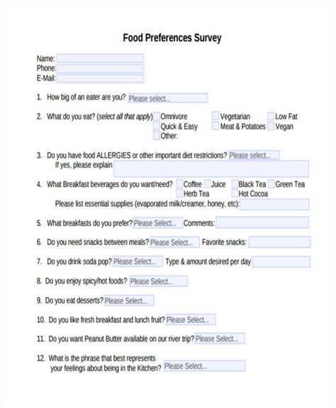 Free 40 Examples Of Survey Forms In Pdf Excel Ms Word