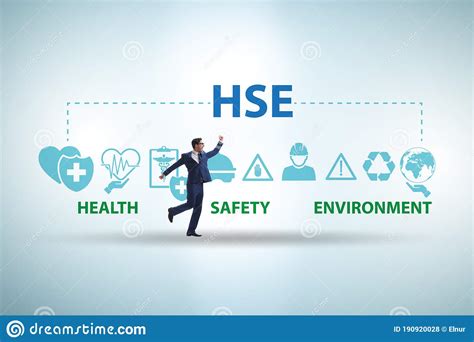 Hse Concept For Health Safety Environment With Businessman Stock Photo