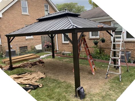 Purple Leaf Aluminum Gazebo With Double Roof Installation Service