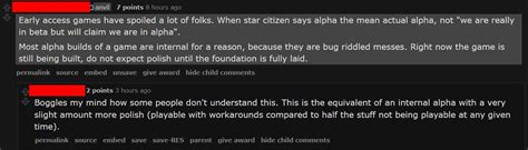 backer decides that all those alphas in early access aren t really alphas and that star citizen
