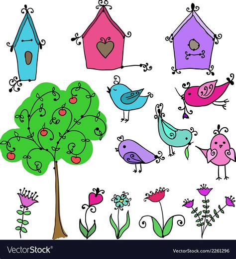 Bird Drawings Doodle Drawings Easy Drawings Bird Nesting Box