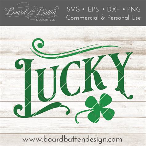 Vintage Lucky With Shamrock Svg File Board And Batten Design Co