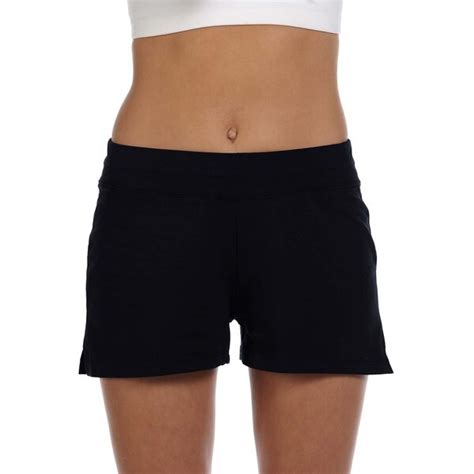 Bella Womens Black Cotton Spandex Fitness Shorts 16347225