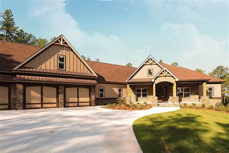 Craftsman House Plan With 3 Car Angled Garage 36075dk Architectural
