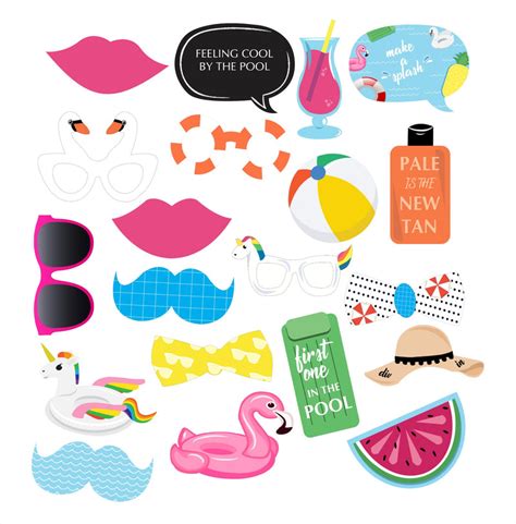 Buy Pool Party Photo Booth Props Party Supplies Thememyparty