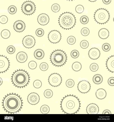 Gear Machine Elements Seamless Pattern Technical Vector Background