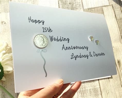 15th Anniversary Card Crystal Wedding Anniversary Card Etsy