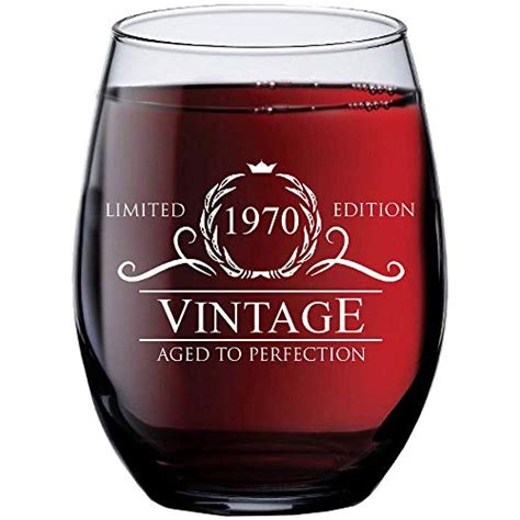 Looking for 50th birthday gift ideas for mom? 1970 50th Birthday Gifts for Women Men | 15 oz Stemless ...
