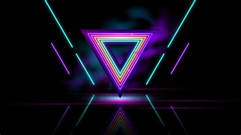 3840x2160 Neon Triangle Abstract 8k 4k Hd 4k Wallpapersimages