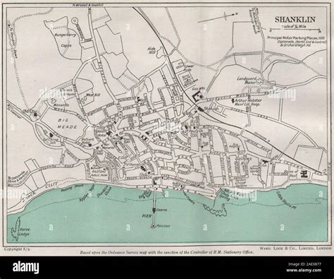 Shanklin Vintage Towncity Plan Isle Of Wight Ward Lock 1948 Old