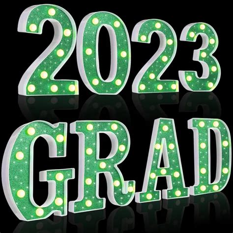 8 Pcs Grad 2023 Giant Light Up Numbers Sign Marquee Light Up Letter An