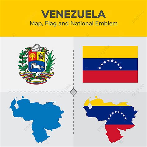 Venezuela Map Flag And National Emblem Continents Countries Map Png