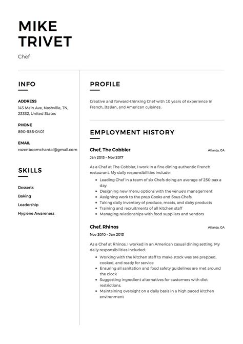 Full Guide Chef Resume 12 Samples Pdf And Word 2019