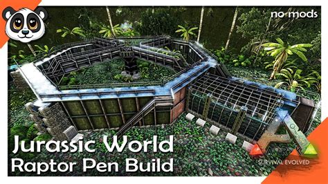 Ark Jurassic World Raptor Pen Build 11 Ark Scale No Mods Youtube