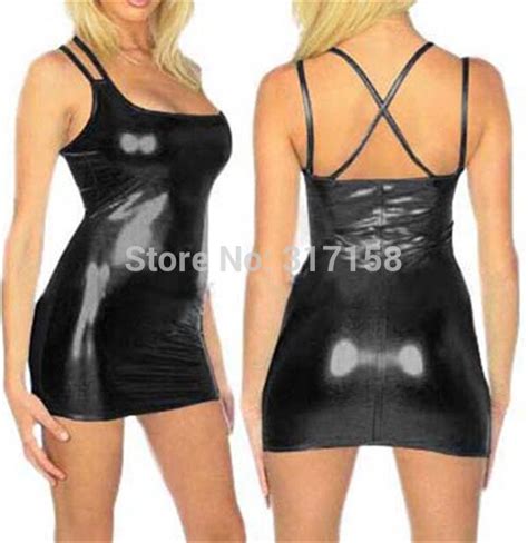 Buy 2015 Women Hot Sexy Latex Bodycon Dress Pvc Sexy Lingerie Leather Catsuit