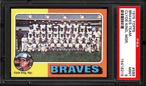 1975 Topps Braves Team Clyde King Mgr Psa Cardfacts