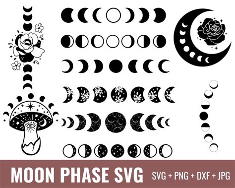 Moon Phase Svg Bundle Mystic Celestial Svg Its Just A Phase Etsy