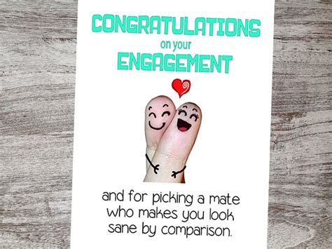 Funny Engagement Congratulations Card Cute Engagement