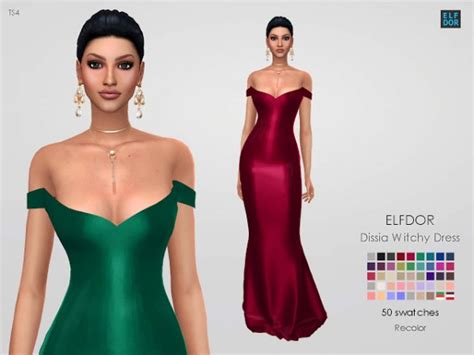 Elfdor Dissia Witchy Dress Recolored • Sims 4 Downloads