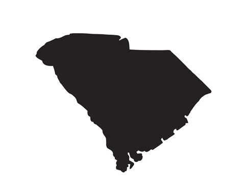 South Carolina Sc State Silhouette Shape Map Usunited America