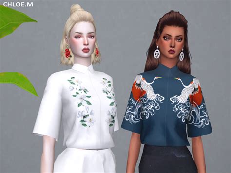 Short Sleeved Blouse By Chloemmm At Tsr Sims 4 Updates